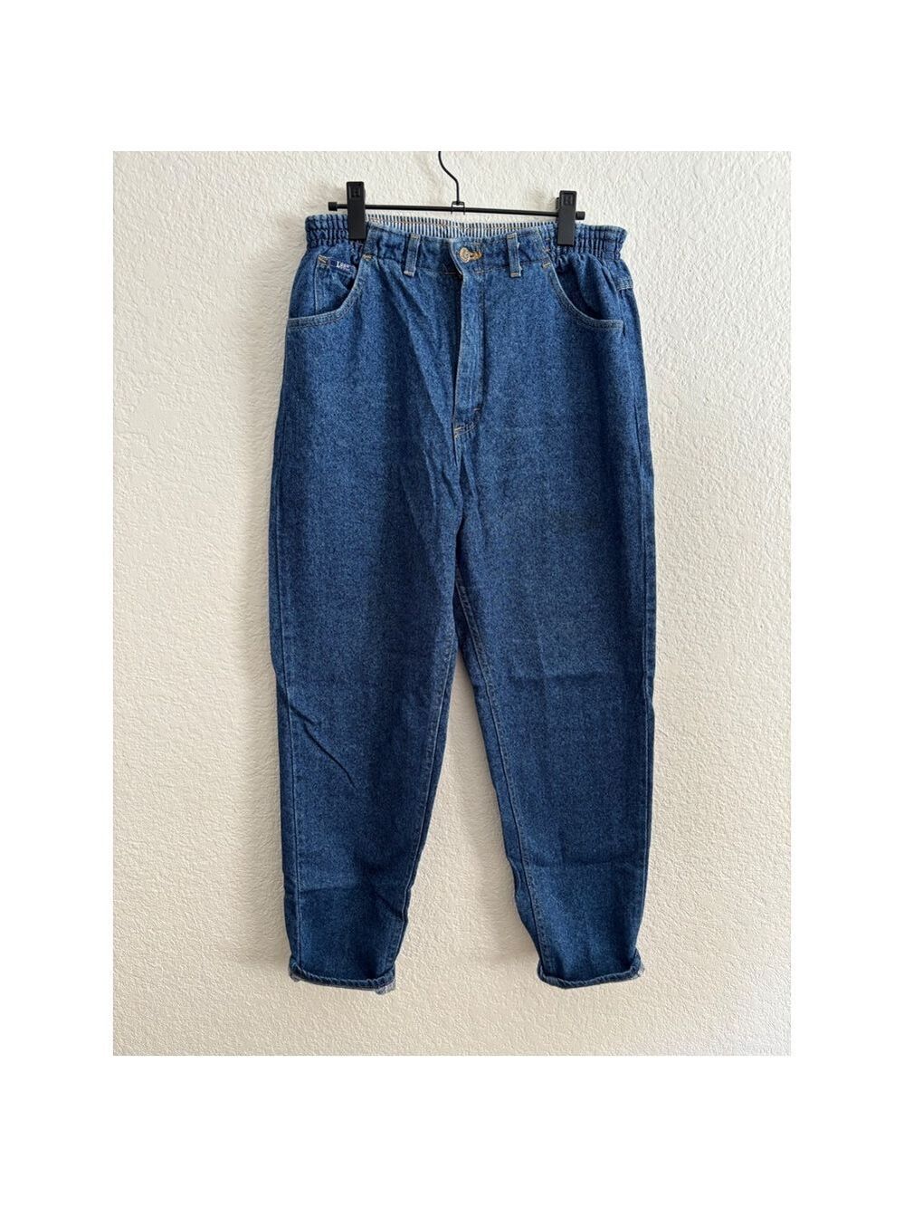 Lee Jeans 14 MED Vintage High Waisted Tapered Leg Mom Jeans Medium Wash USA Made